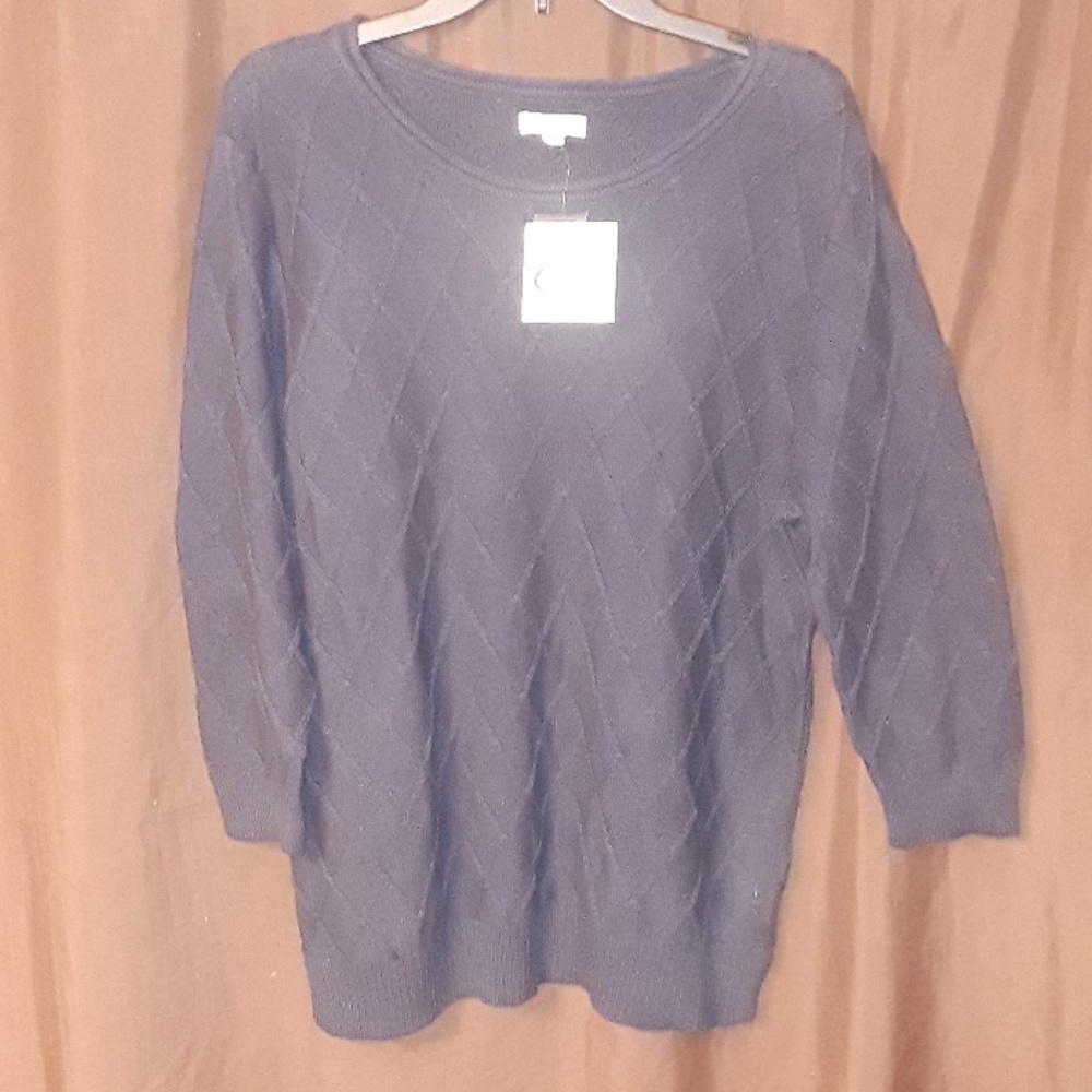 ** Croft&Barrow Cotton Knit Sweater Navy Seal Blue